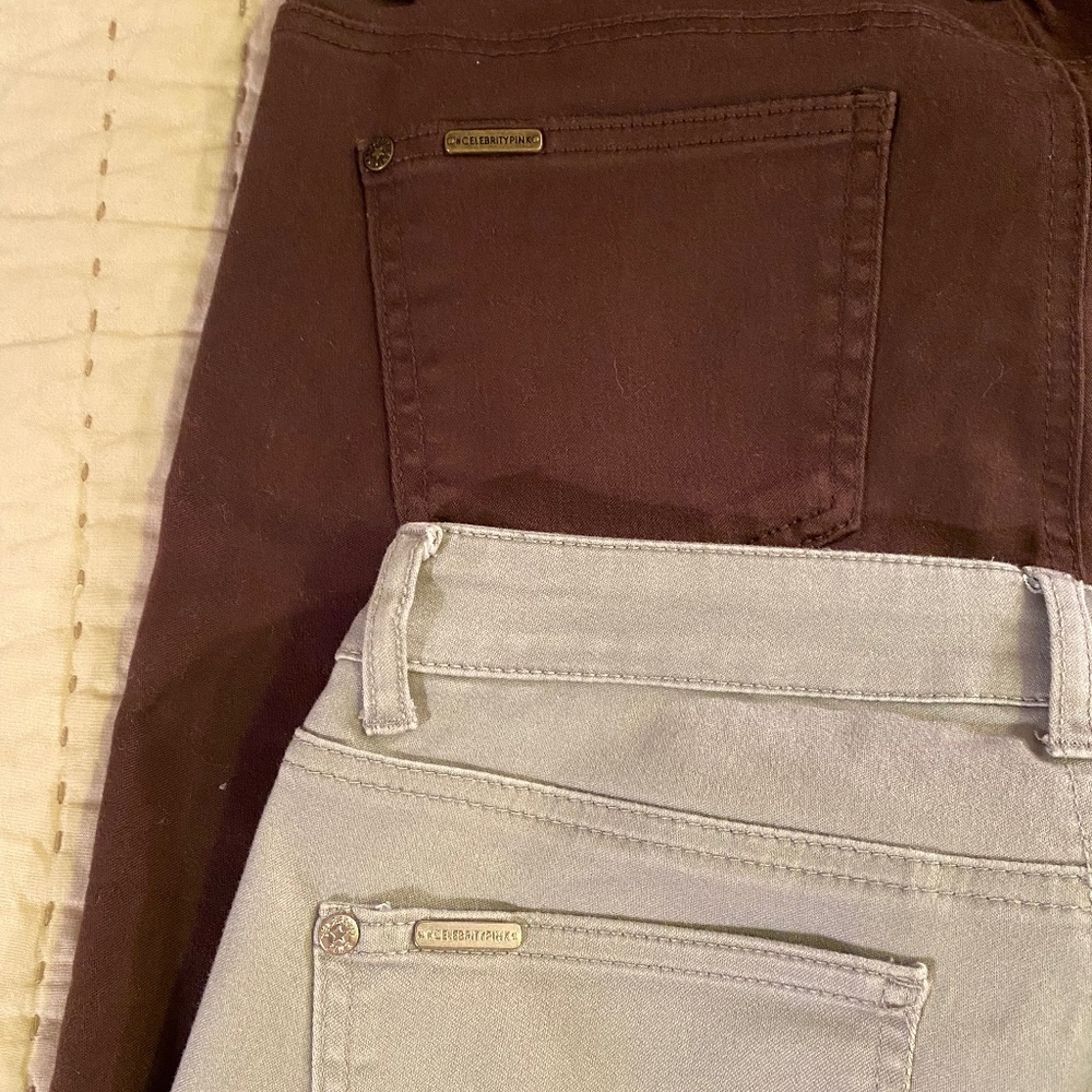 2 Skinny Jean/Pants- Grey & Plum- Size 11